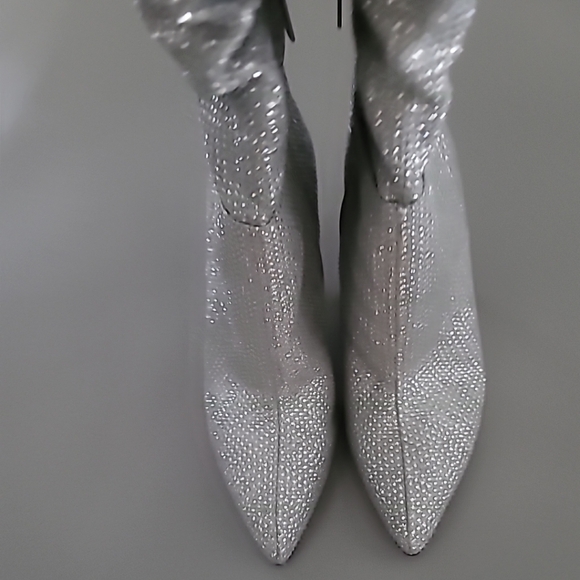 Gianni Bini x Nastia Liukin Kiki Rhinestone Slouchy Pointed Toe Dress Boots 7M - Picture 8 of 12